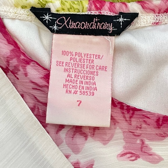 Xtraordinary Y2k Vintage Chiffon Halter Floral Dress Size 7 - Picture 12 of 12